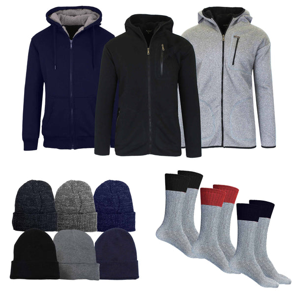 5-Piece: Men's Sherpa Winter Gift Set Men's Outerwear S - DailySale