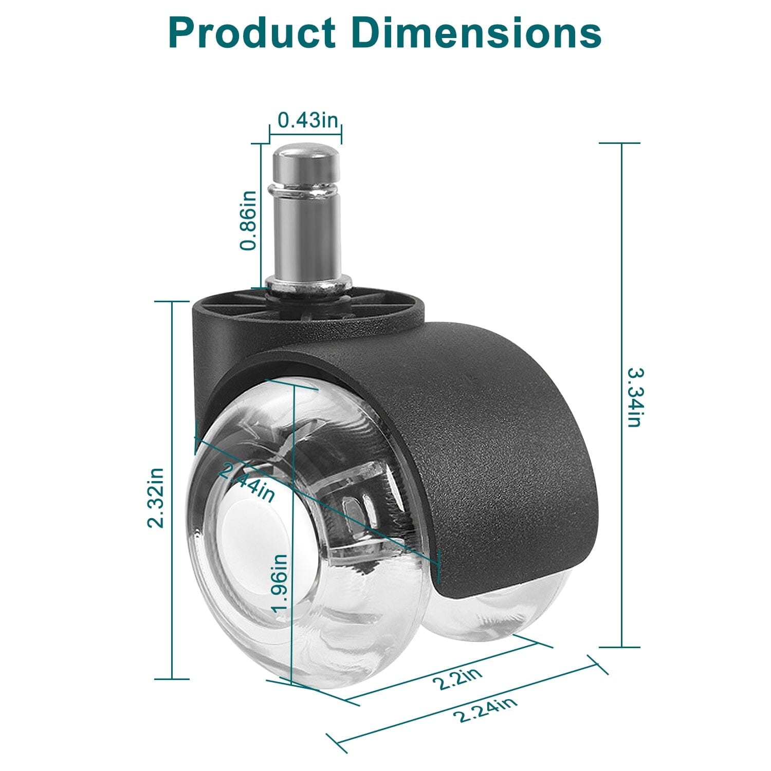 5-Piece: Office Chair Wheels Replacement Everything Else - DailySale