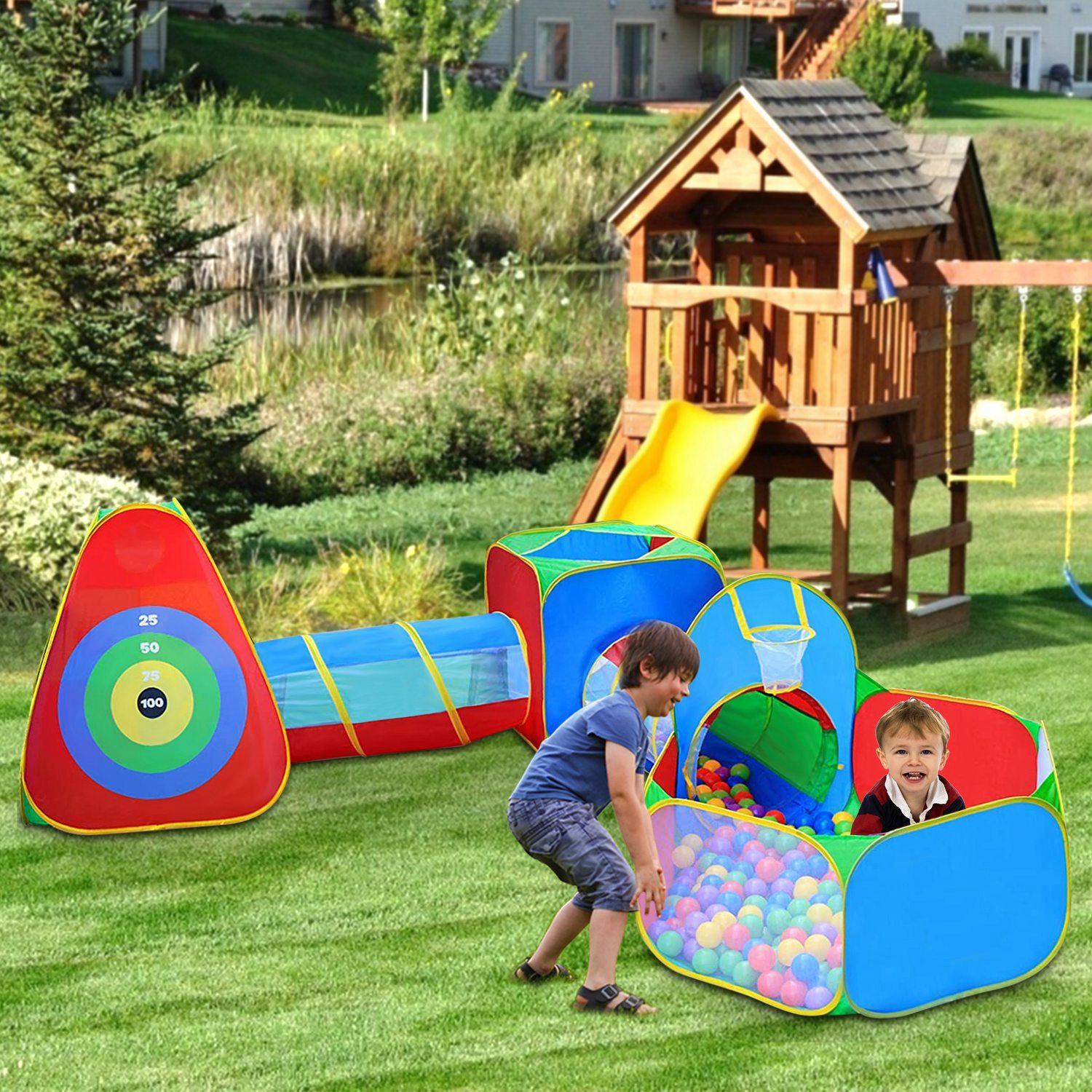 5-Piece: Pop Up Playhouse Kids Ball Pit Tents Toys & Games - DailySale