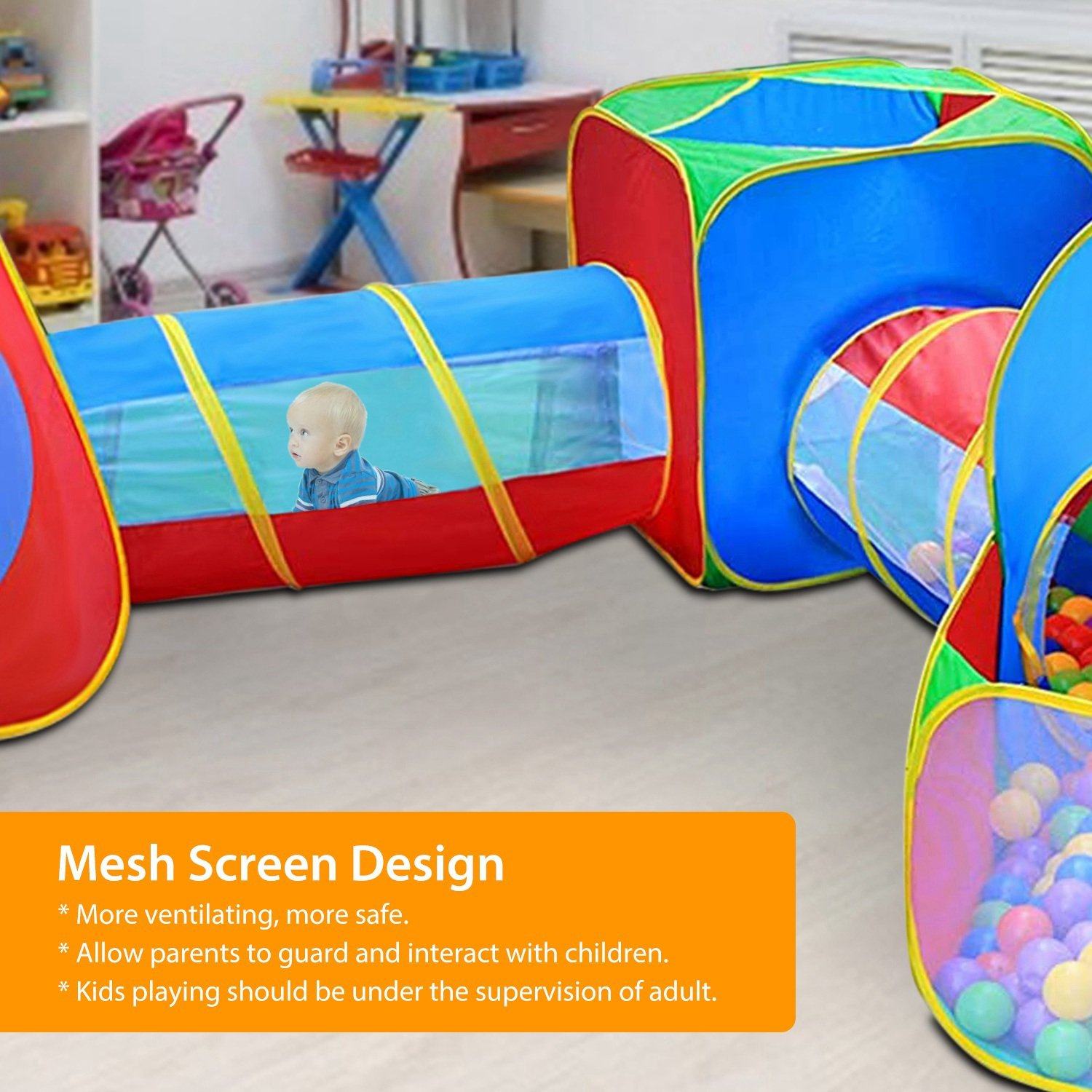 5-Piece: Pop Up Playhouse Kids Ball Pit Tents Toys & Games - DailySale