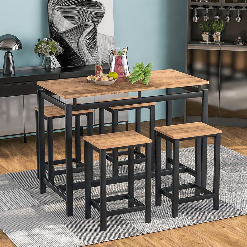 5-Piece Set: Kitchen Table and Chairs Set Furniture & Decor Brown - DailySale