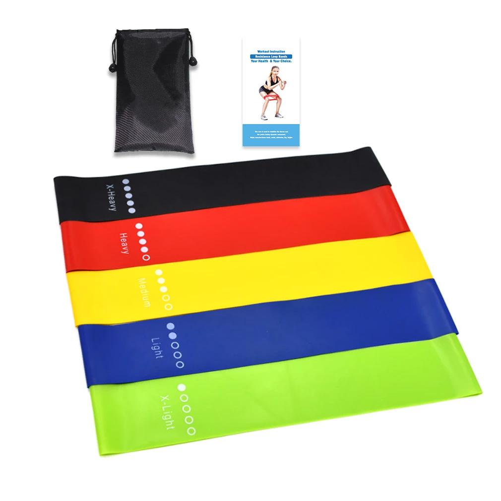 5-Piece Set: Resistance Loop Exercise Bands Fitness - DailySale