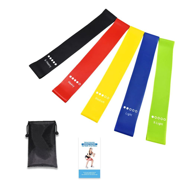 5-Piece Set: Resistance Loop Exercise Bands Fitness - DailySale