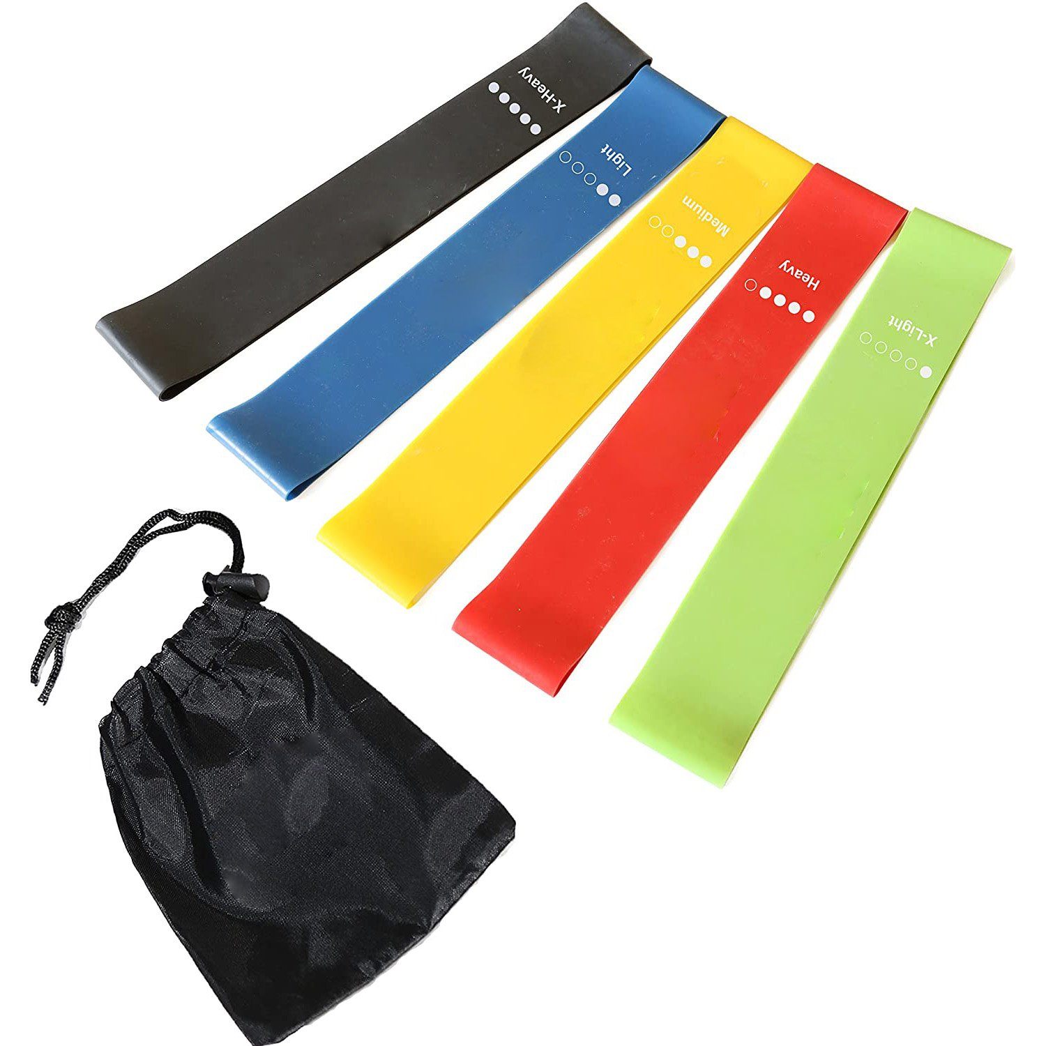 5-Piece Set: Resistance Loop Exercise Bands Fitness - DailySale