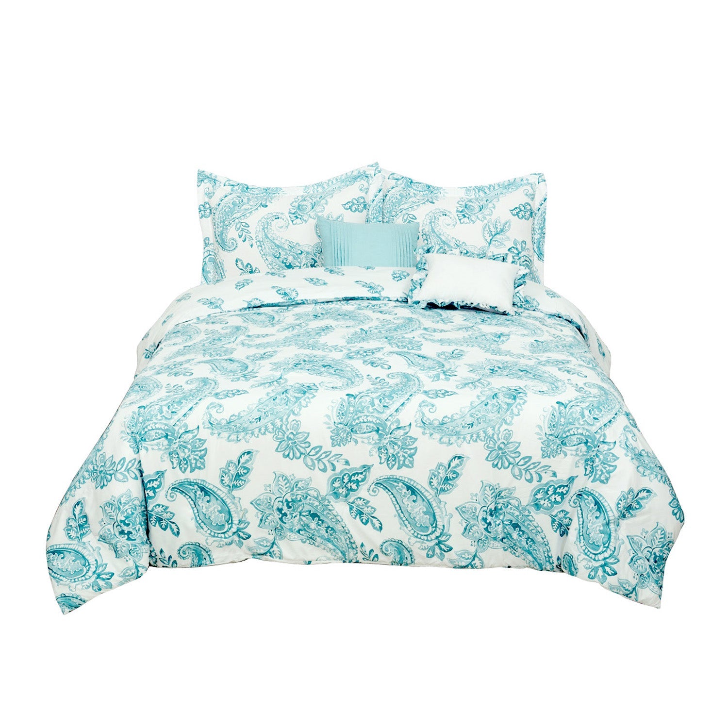 5-Piece Set: Sloane Street Aruba Paisley Comforter Set Bedding Full/Queen - DailySale