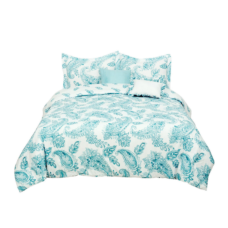 5-Piece Set: Sloane Street Aruba Paisley Comforter Set Bedding Full/Queen - DailySale