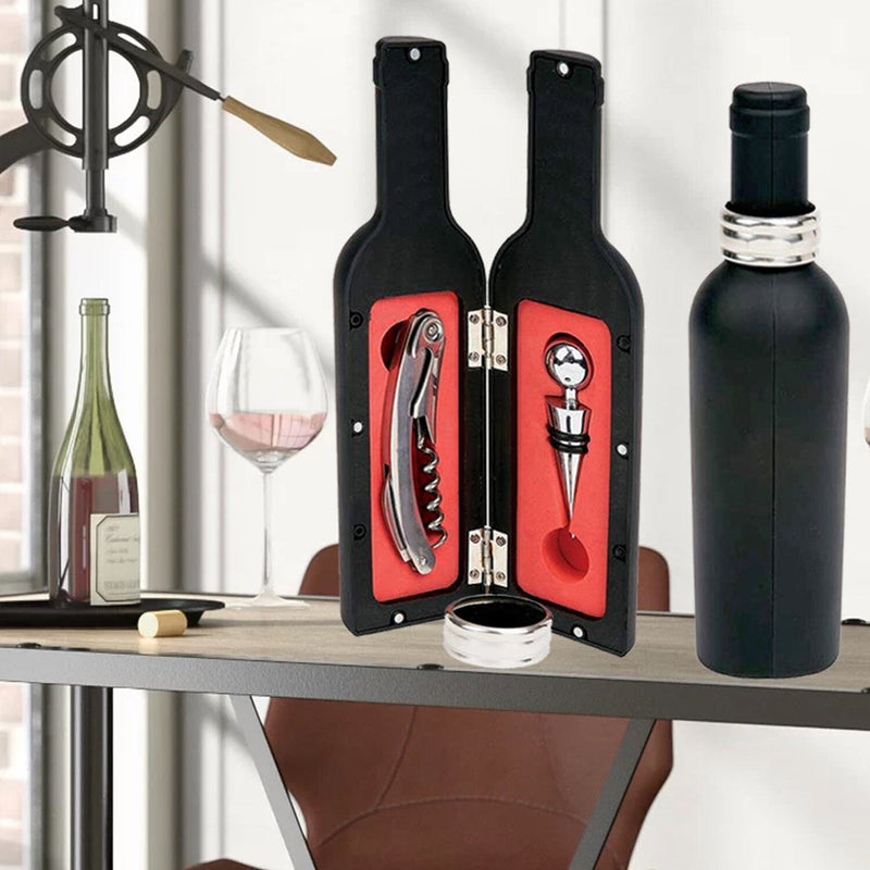 5-Piece: Wine Opener Set with Bottle-Shaped Case Wine & Dining - DailySale
