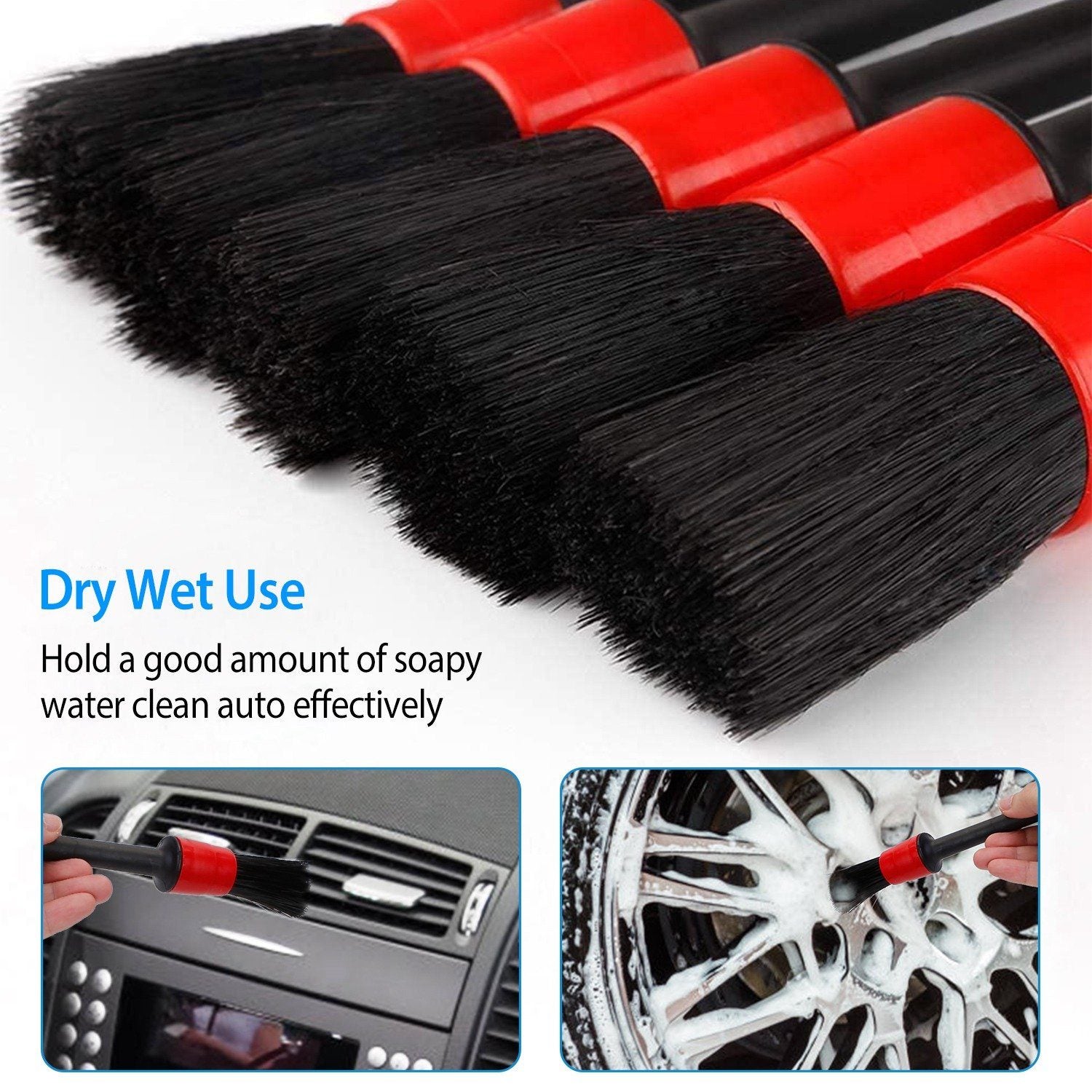 5-Pieces: Car Detailing Brush Set Automotive - DailySale