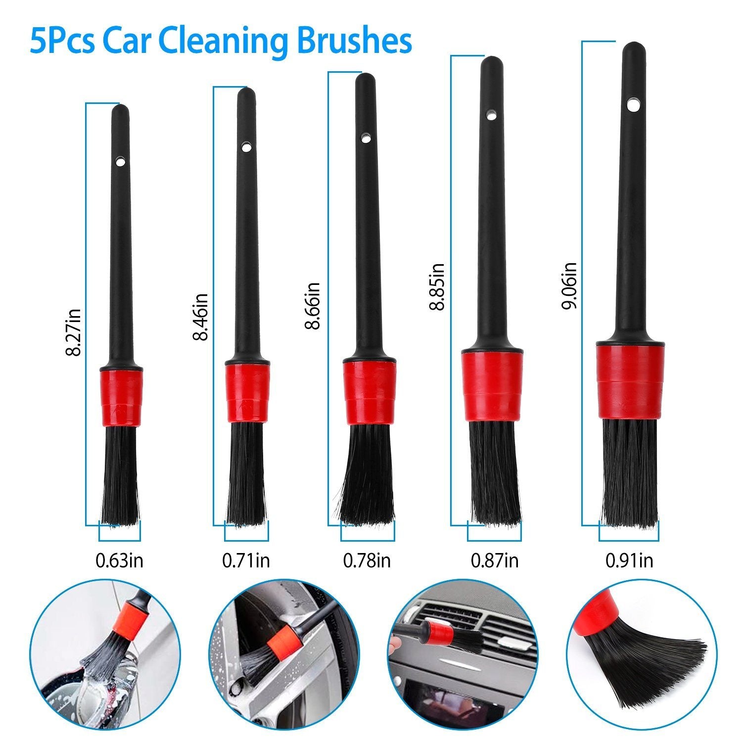 5-Pieces: Car Detailing Brush Set Automotive - DailySale