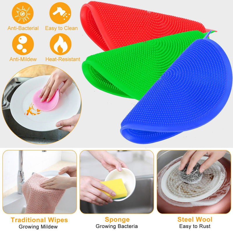 5-Pieces: Kitchen Cleaning Silicone Scrubber Kitchen & Dining - DailySale