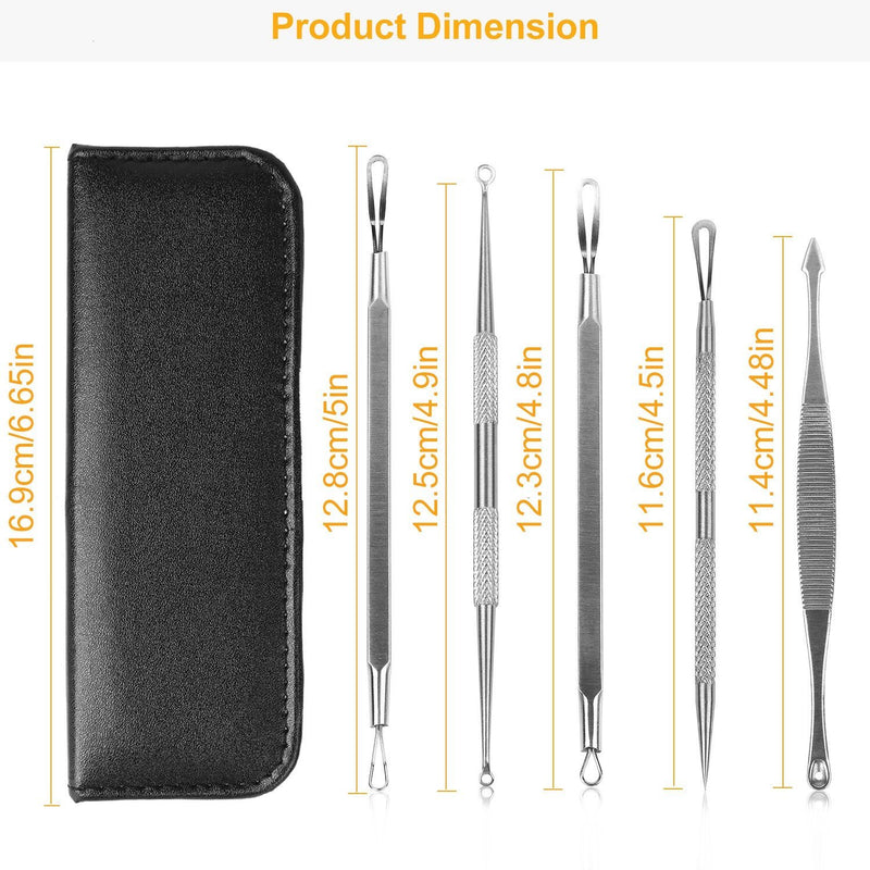 5-Pieces Set: BlackHead Remover Kit Pimple Comedone Extractor Tool Set Beauty & Personal Care - DailySale