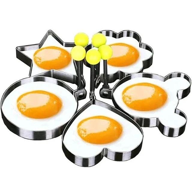 5-Pieces Set: Fried Egg Mold Pancake Rings Shaped Kitchen & Dining - DailySale