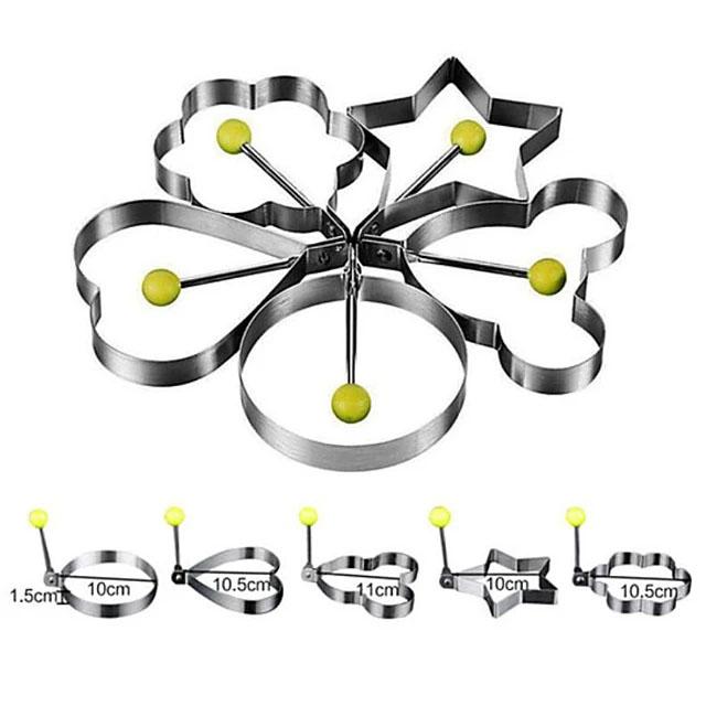 5-Pieces Set: Fried Egg Mold Pancake Rings Shaped Kitchen & Dining - DailySale