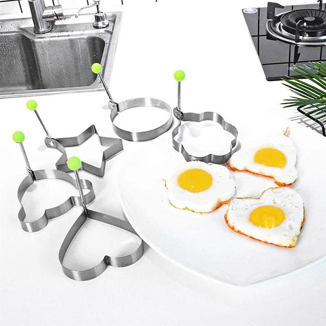 5-Pieces Set: Fried Egg Mold Pancake Rings Shaped Kitchen & Dining - DailySale