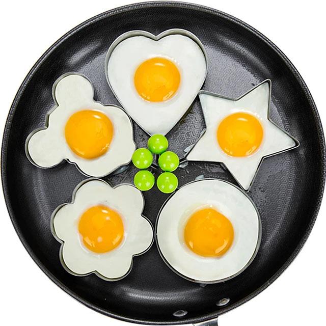 5-Pieces Set: Fried Egg Mold Pancake Rings Shaped Kitchen & Dining - DailySale