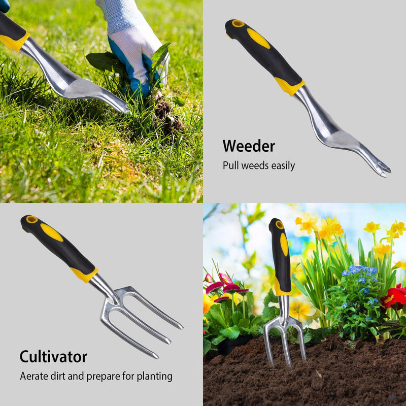 5-Pieces Set: Heavy Duty Garden Tool Set with Non-Slip Handle Garden & Patio - DailySale