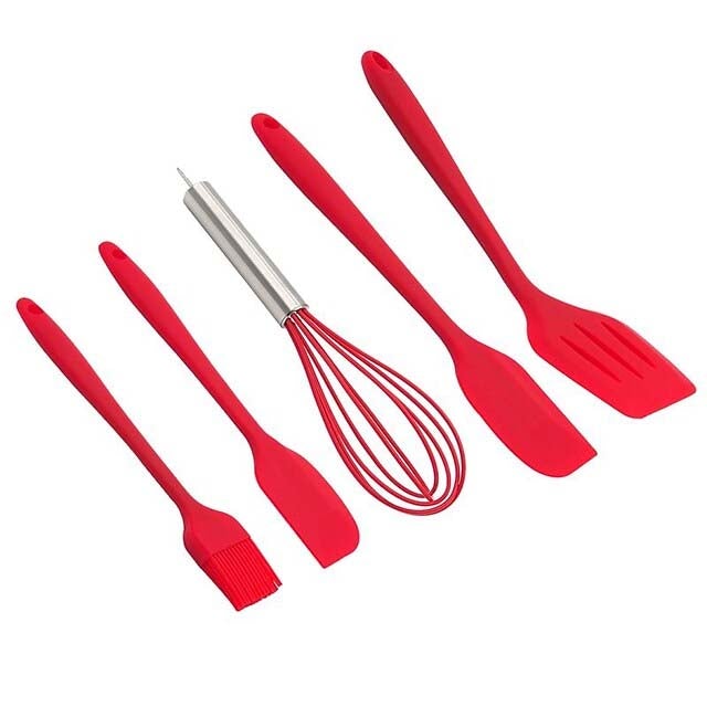 5-Pieces: Silicone Cooking Utensils Sets Kitchen Tools & Gadgets - DailySale