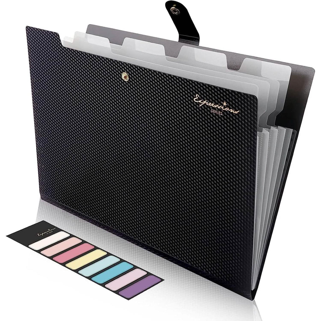 5 Pocket Folder with Labels, Letter Size Expanding File Folder Organiz