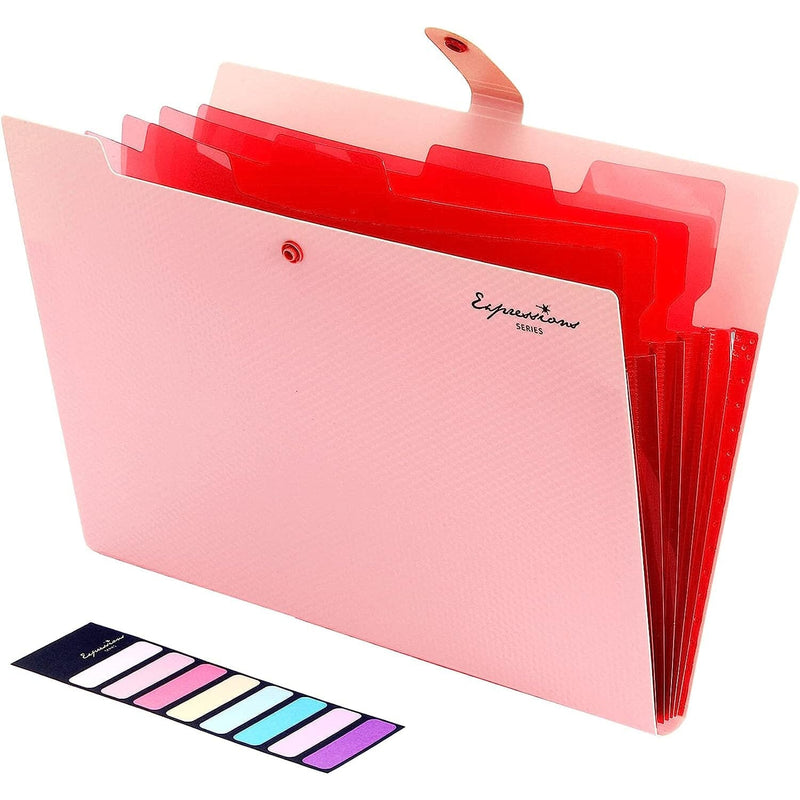 5 Pocket Folder with Labels, Letter Size Expanding File Folder Organizer Everything Else Pink - DailySale