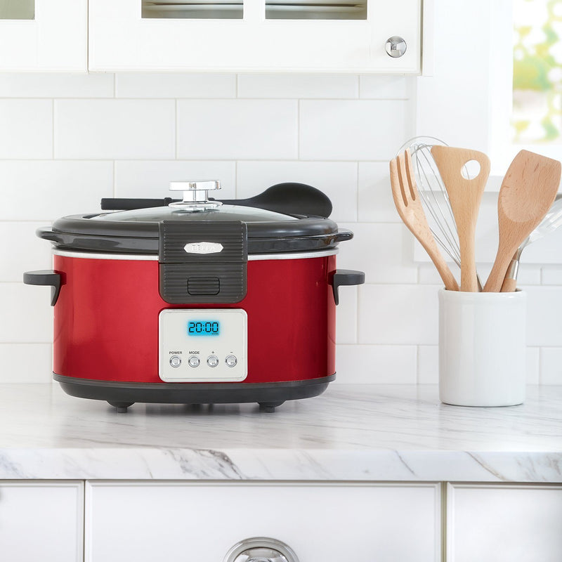 5-Qt Red Programmable Slow Cooker Kitchen & Dining - DailySale