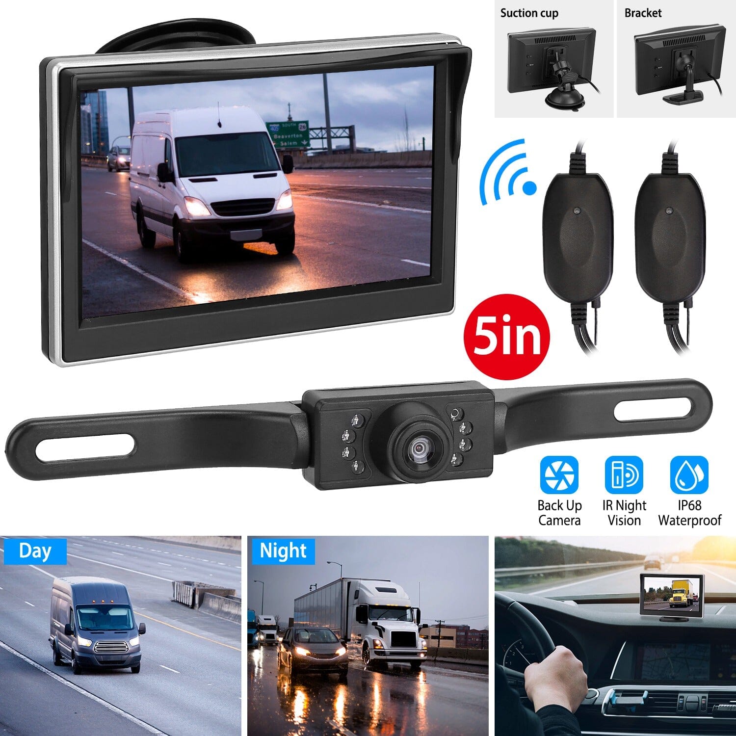 5" Screen Backup Camera Monitor Kit Automotive - DailySale