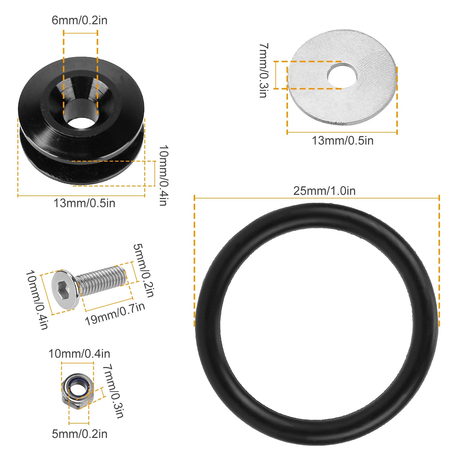 5-Set: Car Quick Release Bumper Fasteners Automotive - DailySale