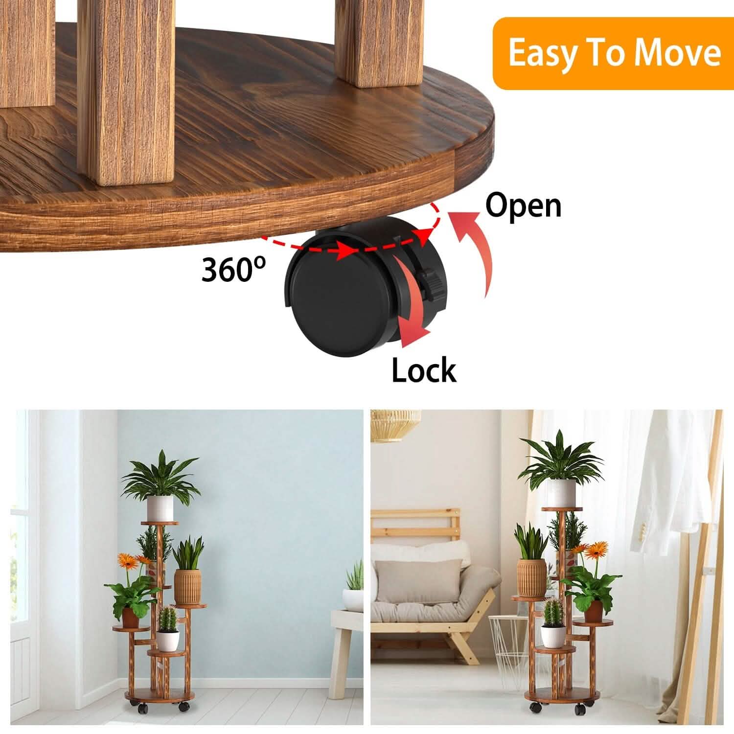 pot plant stands on wheels 5 Tier Plant Stand