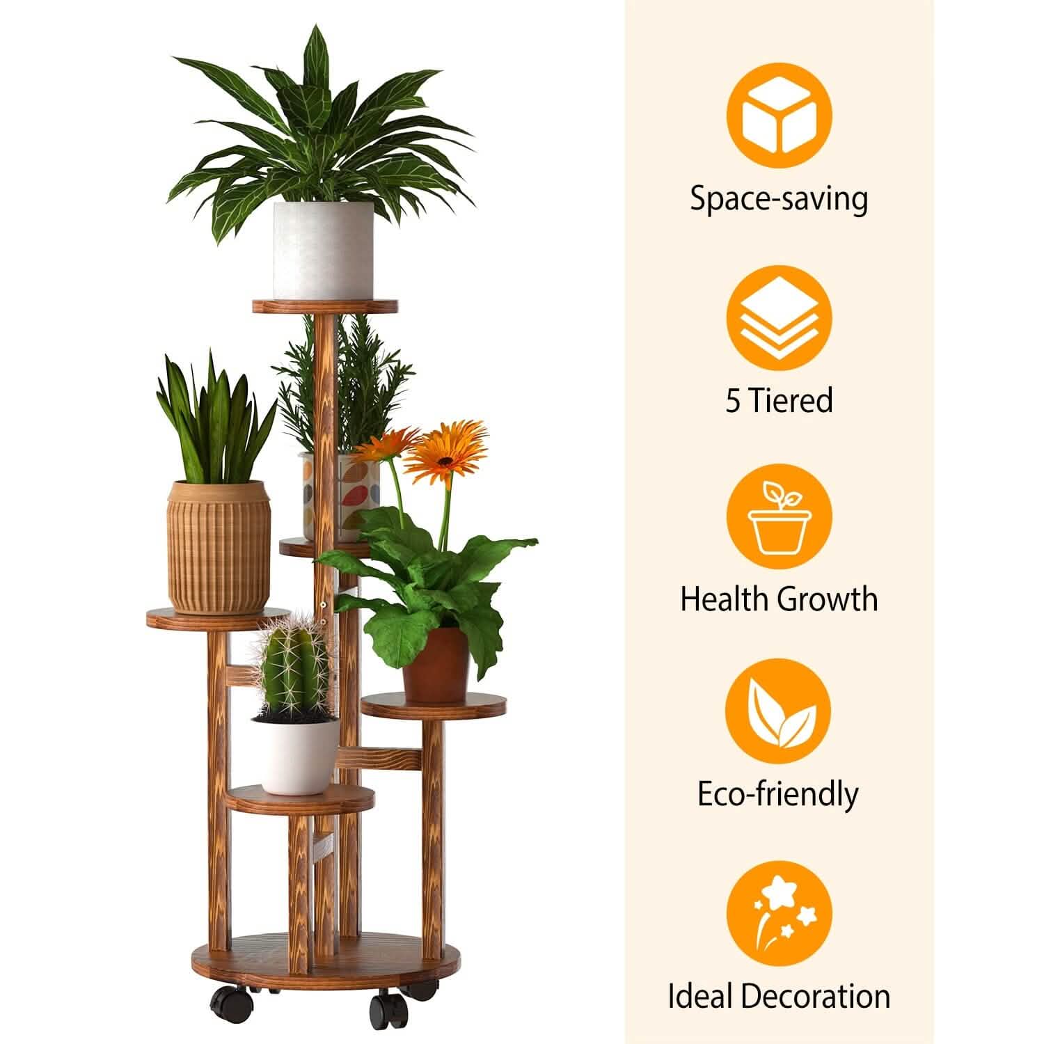 plant racks on wheels 5 Tier Plant Stand