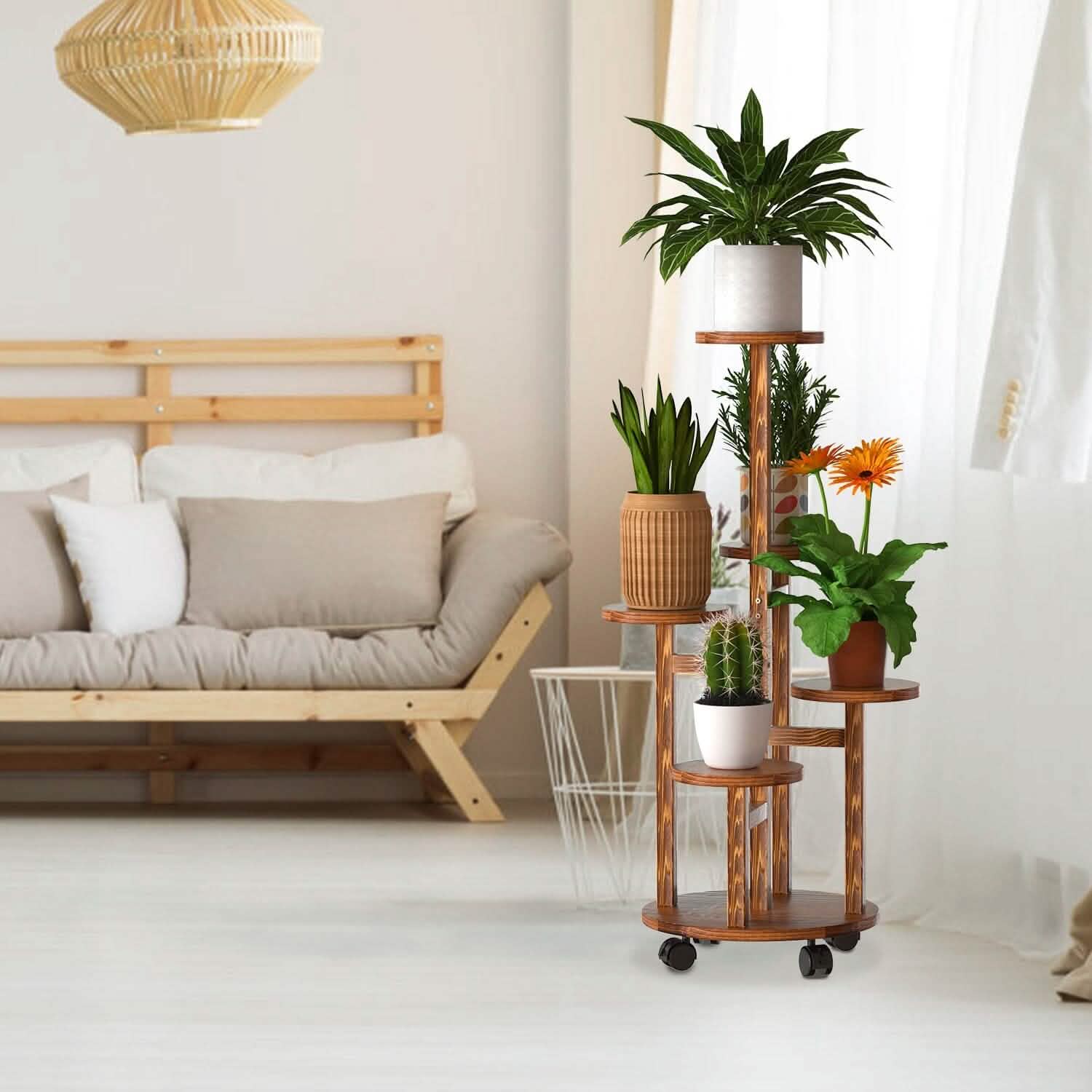 indoor plant stand on wheels 5 Tier Plant Stand