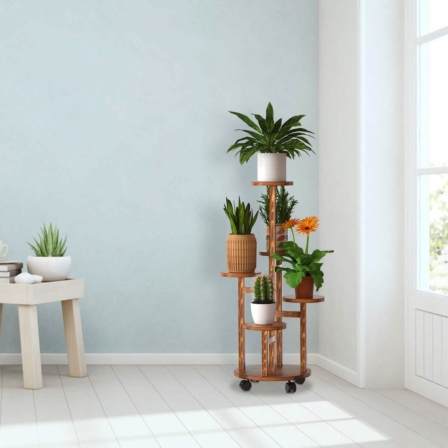 rolling plant stand indoor 5 Tier Plant Stand