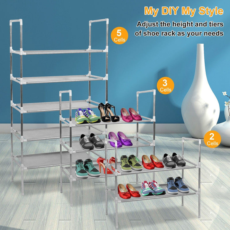 5-Tiers Shoe Rack Shelves 15 Pairs Shoe Oraganizer Closet & Storage - DailySale