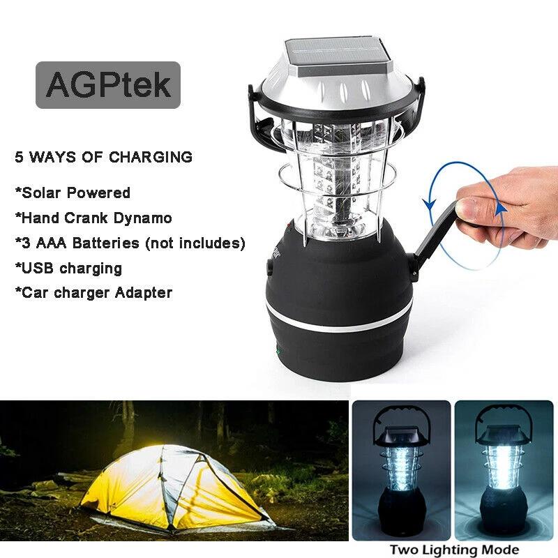 5 Way Charging 36 LED Solar Lantern Camping Light Sports & Outdoors - DailySale