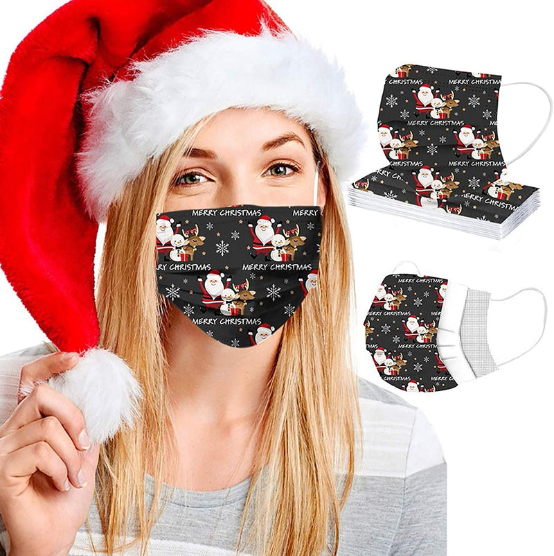 50-Pack: Holiday Themed Disposable Non-Medical 3-Ply Face Mask Face Masks & PPE - DailySale
