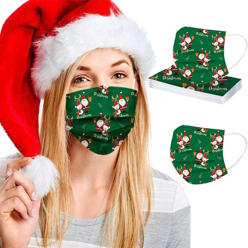 50-Pack: Holiday Themed Disposable Non-Medical 3-Ply Face Mask Face Masks & PPE - DailySale