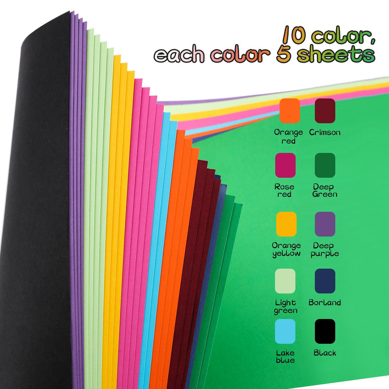 50-Pack: Image Poster Board 10 Assorted Colors A3 Size Toys & Games - DailySale