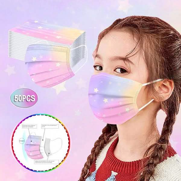 50-Piece: Tie Dye Gradient Printing Mask Face Masks & PPE - DailySale