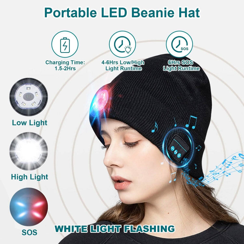 5.0 Wireless Beanie Hat with 3 Lighting Modes Women's Shoes & Accessories - DailySale