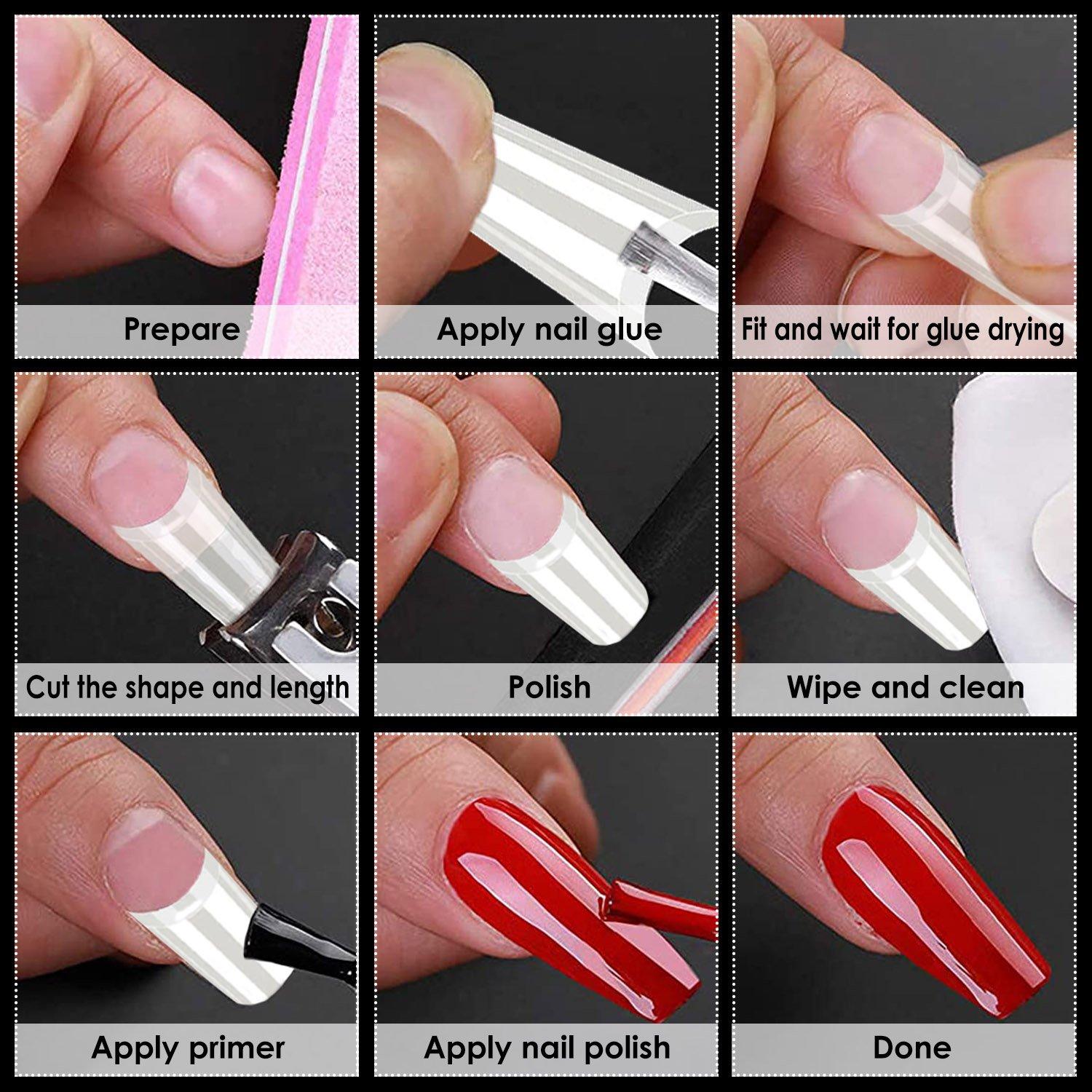 500-Piece: Long False Finger Nails Beauty & Personal Care - DailySale