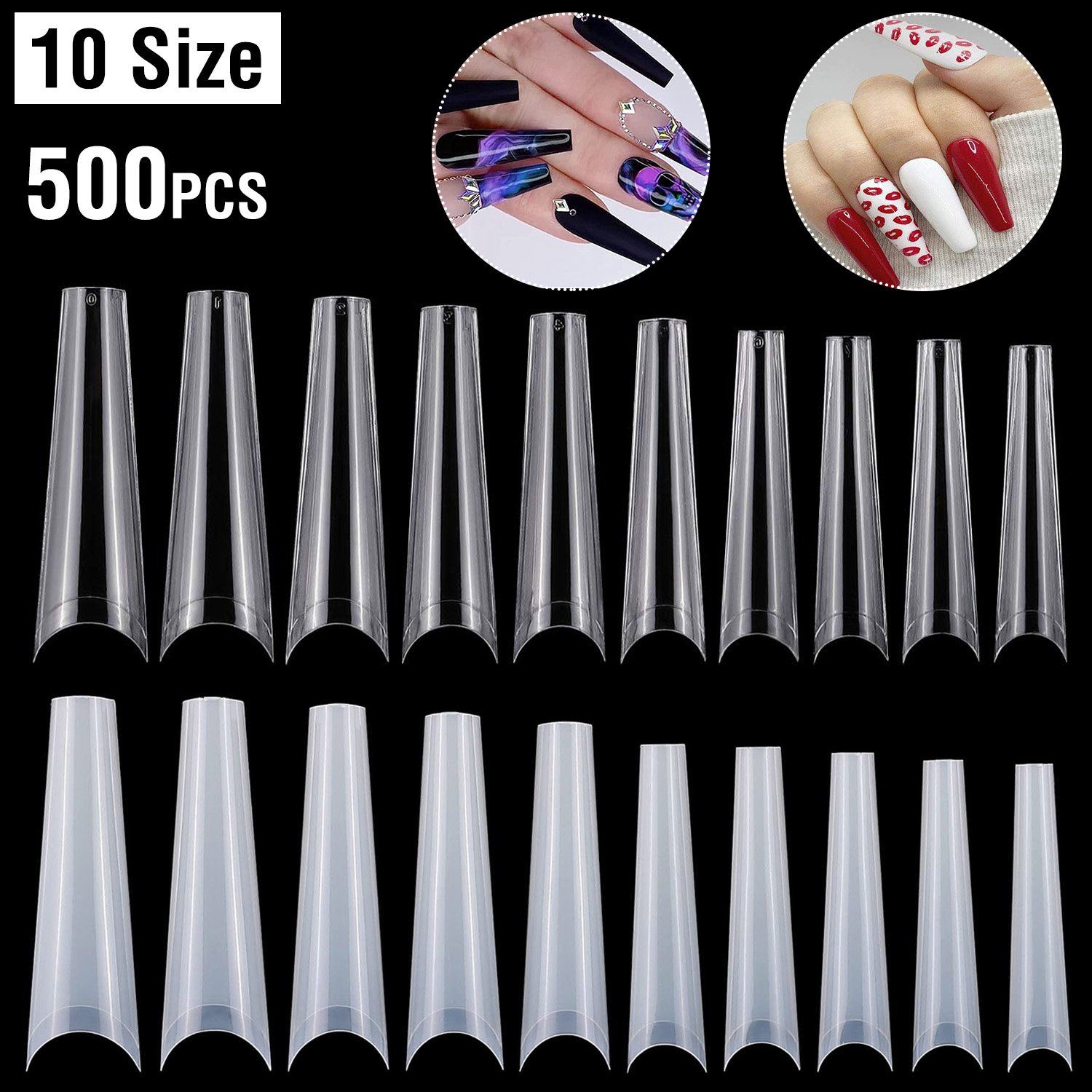 500-Piece: Long False Finger Nails Beauty & Personal Care - DailySale