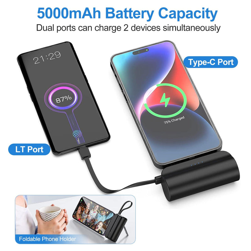 50000mAh Portable Phone Charger Built-in Type C Cable Dual Output Mobile Accessories - DailySale
