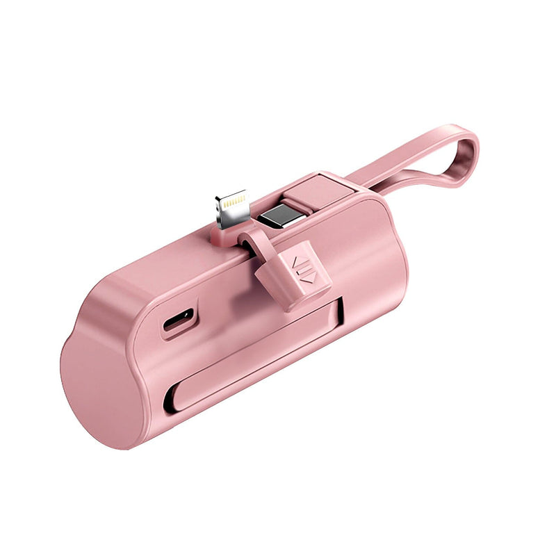 50000mAh Portable Phone Charger Built-in Type C Cable Dual Output Mobile Accessories Pink - DailySale