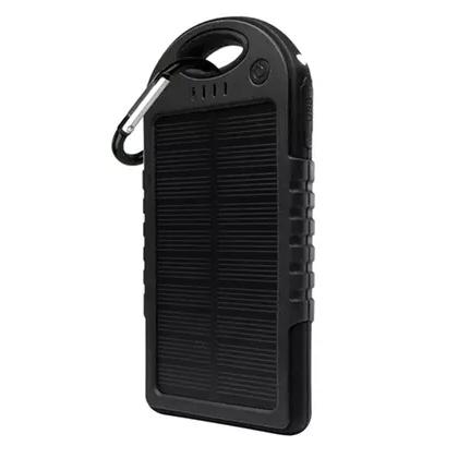 5,000mAh Water-Resistant Solar Smartphone Charger Mobile Accessories Black - DailySale