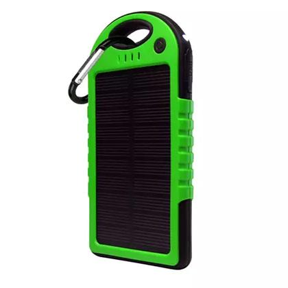 5,000mAh Water-Resistant Solar Smartphone Charger Mobile Accessories Green - DailySale