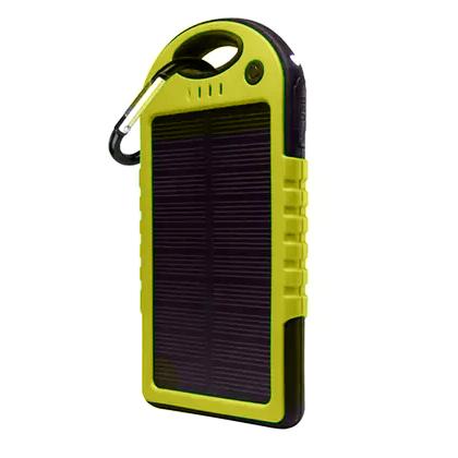 5,000mAh Water-Resistant Solar Smartphone Charger Mobile Accessories Yellow - DailySale