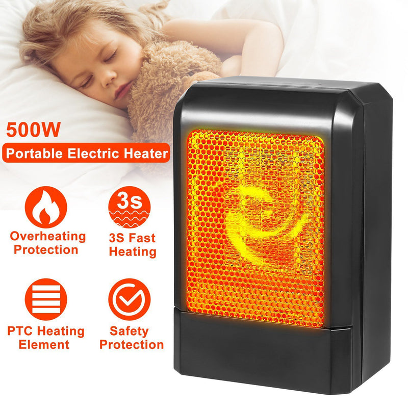 500W Ceramic Portable Electric Heater Household Appliances - DailySale