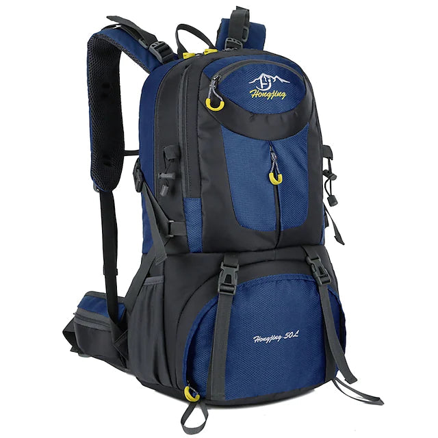 50L Waterproof Hiking Backpack Bags & Travel Dark Blue - DailySale