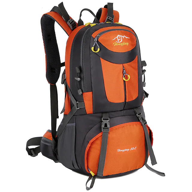 50L Waterproof Hiking Backpack Bags & Travel Orange - DailySale