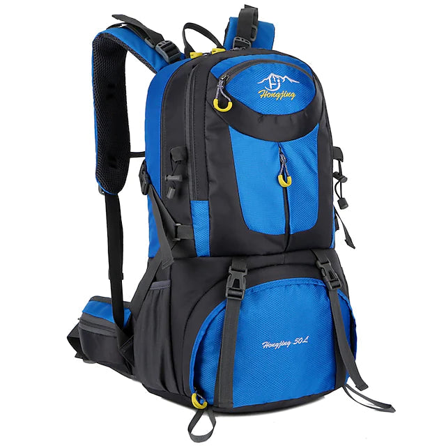 50L Waterproof Hiking Backpack Bags & Travel Sky Blue - DailySale