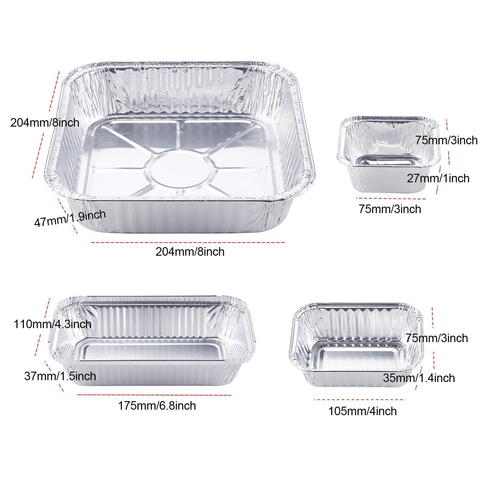 51-Packs: IMAGE 4 Size Aluminum Loaf Pans Disposable Premium Heavy-Duty Tin Foil Kitchen & Dining - DailySale