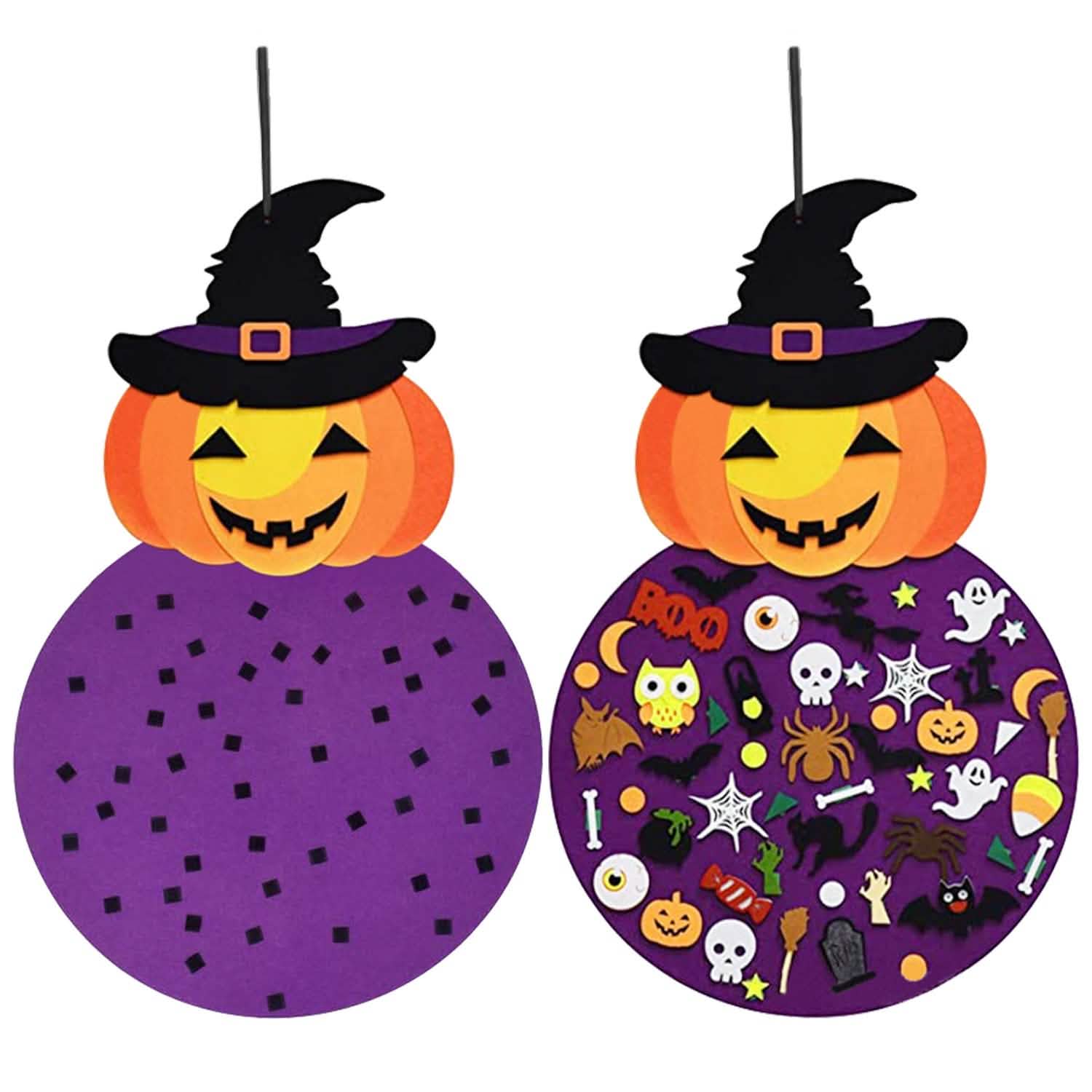 51-Pieces: Felt Pumpkin Witch Hanging Décor Holiday Decor & Apparel - DailySale